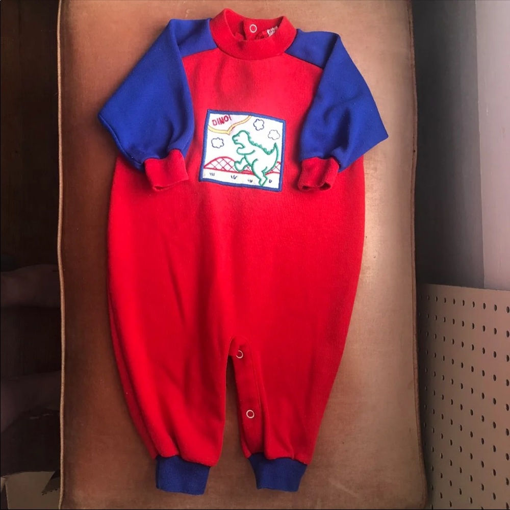 Vtg Healthtex Dinosaur Romper Size 12M